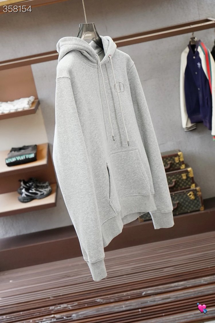 DiorDior classic CD embroidered hooded pure cotton men's fashionable casual hooded sweatshirt | Supe