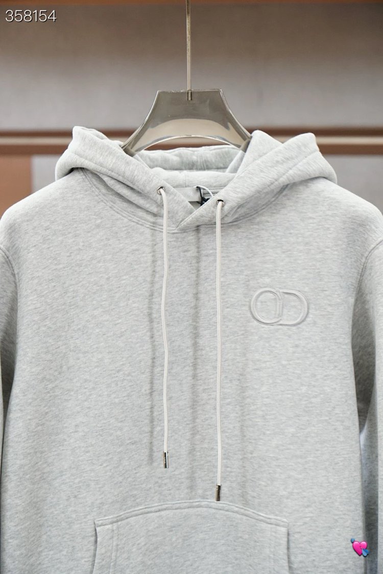 DiorDior classic CD embroidered hooded pure cotton men's fashionable casual hooded sweatshirt | Supe