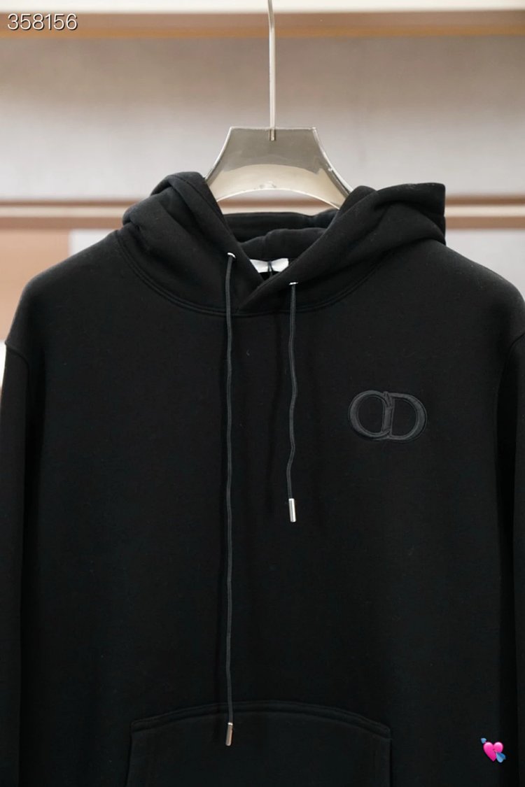 DiorDior classic CD embroidered hooded pure cotton men's fashionable casual hooded sweatshirt | Supe