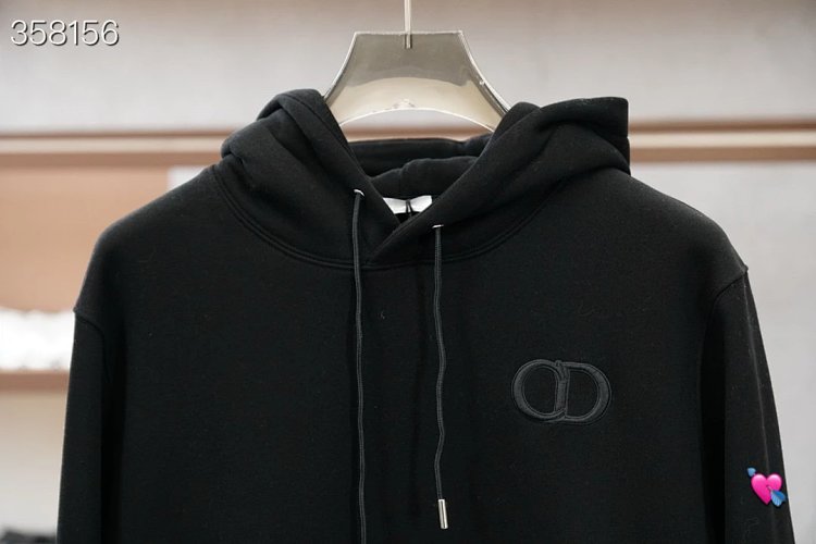 DiorDior classic CD embroidered hooded pure cotton men's fashionable casual hooded sweatshirt | Supe