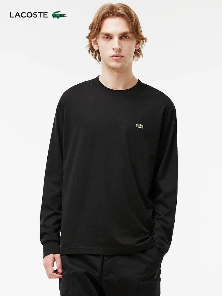 LACOSTE  French crocodile men's pure cotton round neck long sleeved T-shirt TH7307 | Superrbuy Sprea