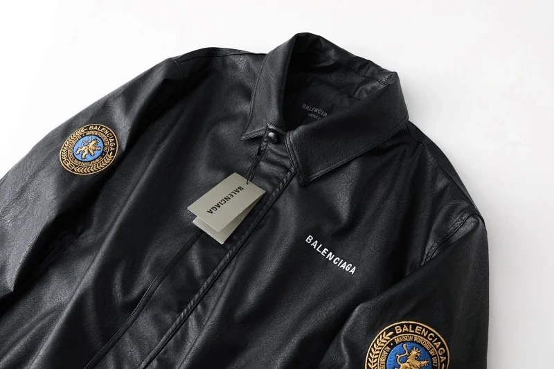 Balenciaga   Simulated PU leather jacket with loose fit | Superrbuy Spreadsheet