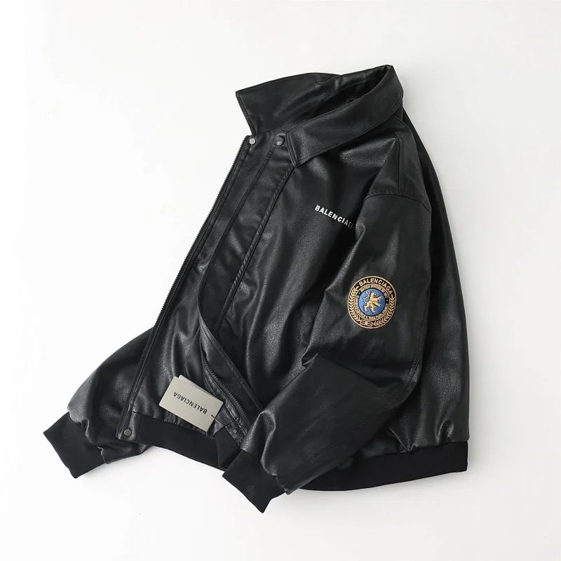 Balenciaga   Simulated PU leather jacket with loose fit | Superrbuy Spreadsheet