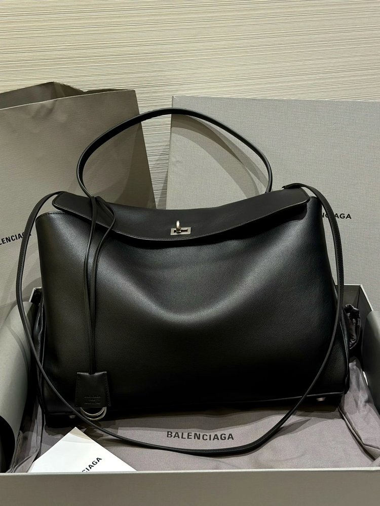 Balenciaga women's bag Rodeo calf leather handbag Kelly bag Postman bag Single shoulder armpit bag Big tote bag