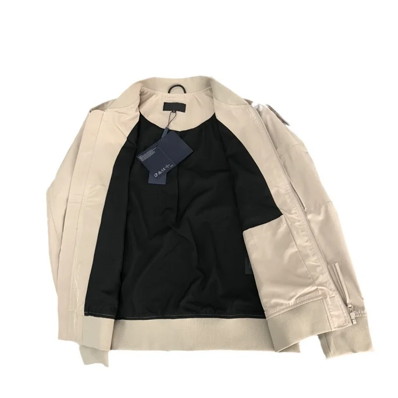 Prada men's jacket baseball collar zipper jacket cardigan solid color men's casual | Superrbuy Sprea