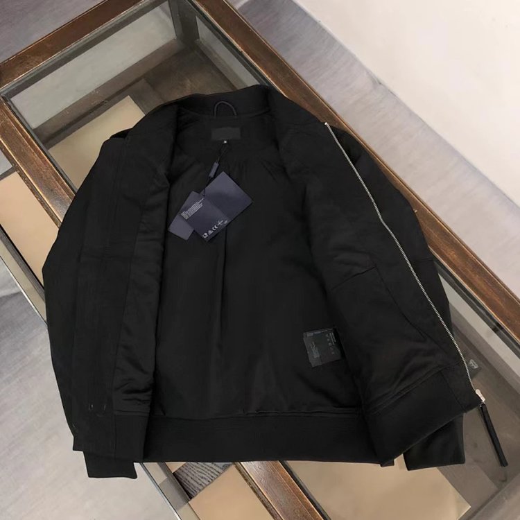 Prada men's jacket baseball collar zipper jacket cardigan solid color men's casual | Superrbuy Sprea