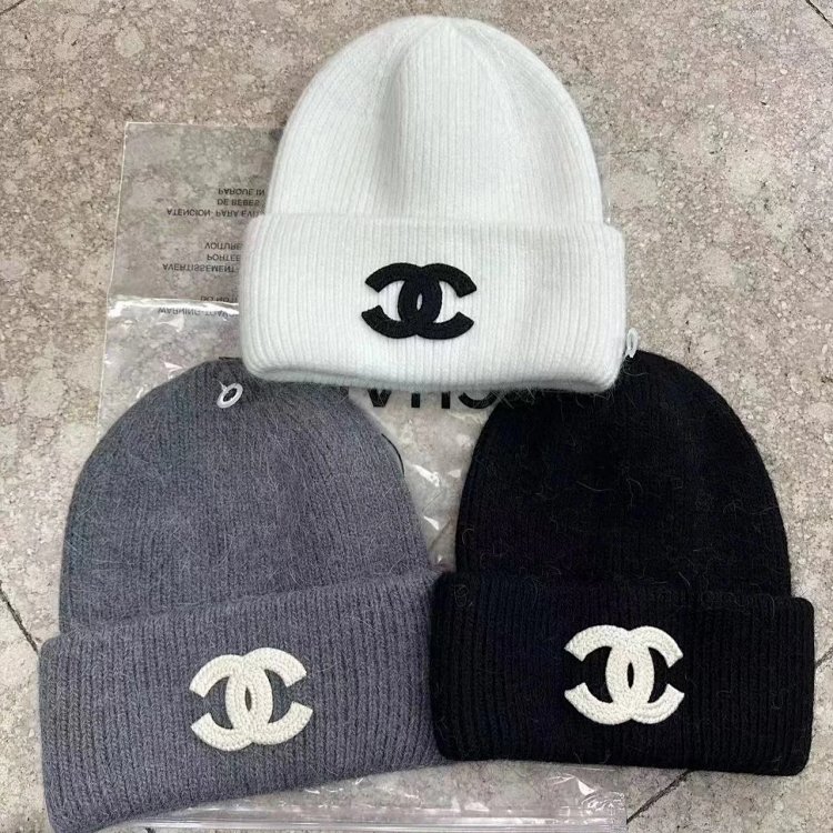  Chanel Knitted Knitted Knitted Wool Hat for Men and Women, Light Luxury Cold Hat