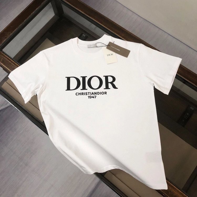 Dior light luxury short sleeved T-shirt men's half sleeved top unisex Dior short sleeved shirt | Su