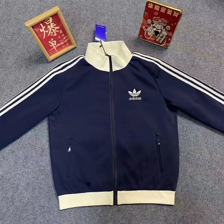 Adidas Clover Jacket Double Zipper Men's and Women's Embroidered Trendy Jacket | Superrbuy Spreadshe