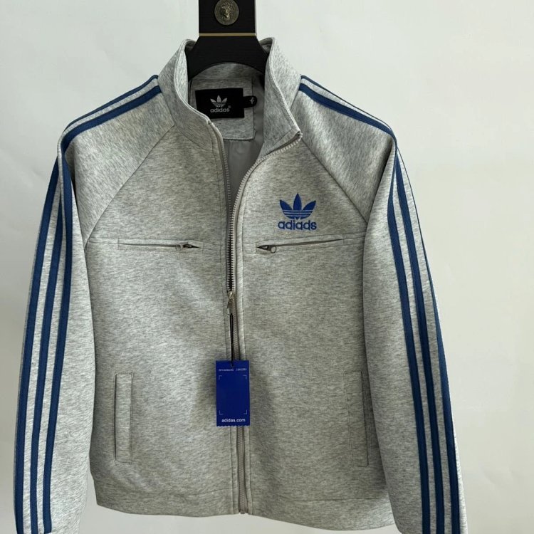 Adidas Three Leaf Clover Spring New Coat Stand up Collar Casual Embroidery Men's and Women's Versatile