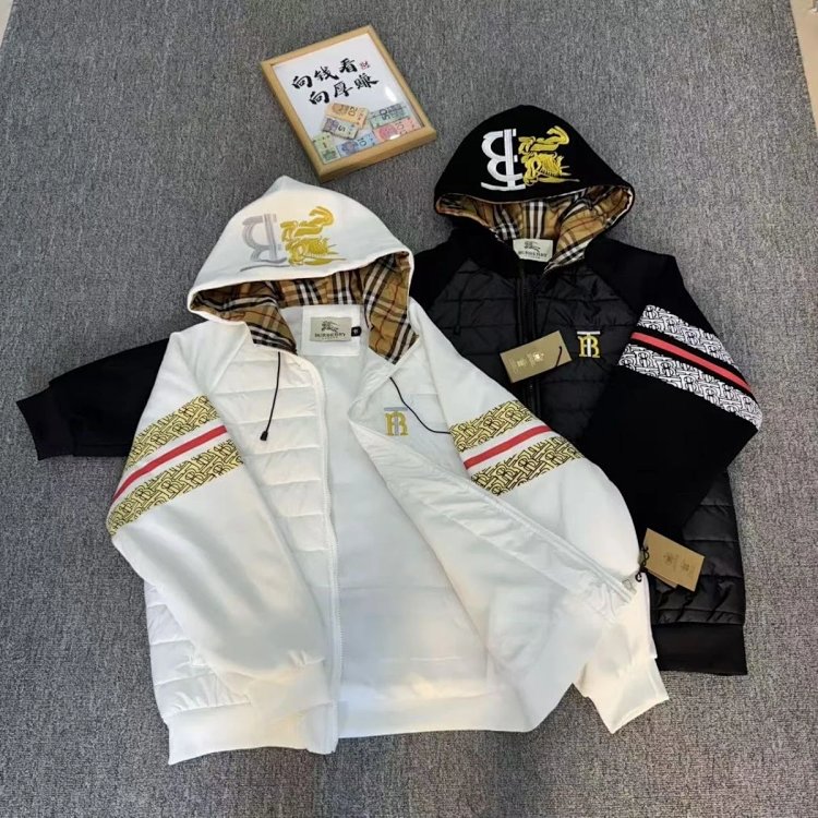 Burberry 2025 Winter Splicing Thick Embroidered Cotton Jacket Down Cotton Jacket Pork Rib New Male a