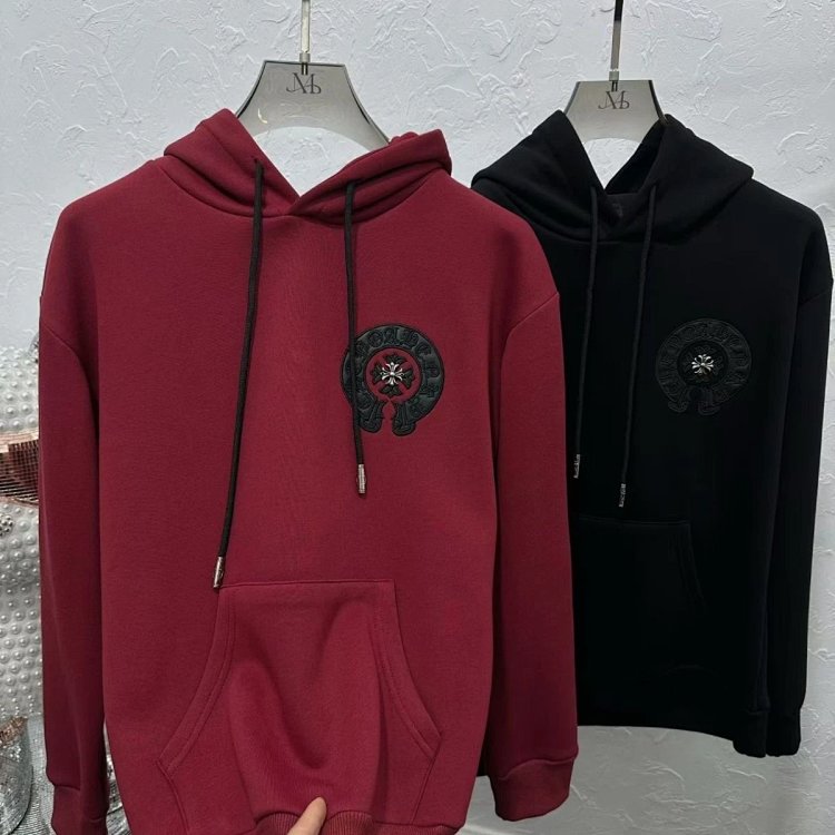Chrome Hearts hooded sweatshirt, autumn and winter cross long sleeved fleece jacket | Superrbuy Spre