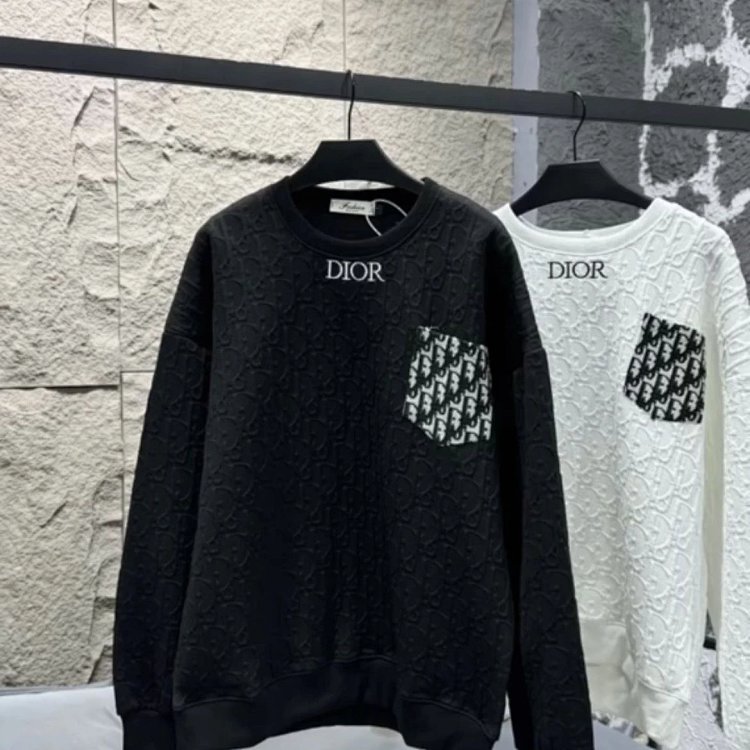 DIOR light luxury long sleeved T-shirt for both men and women, round neck base long sleeved sweatshirt