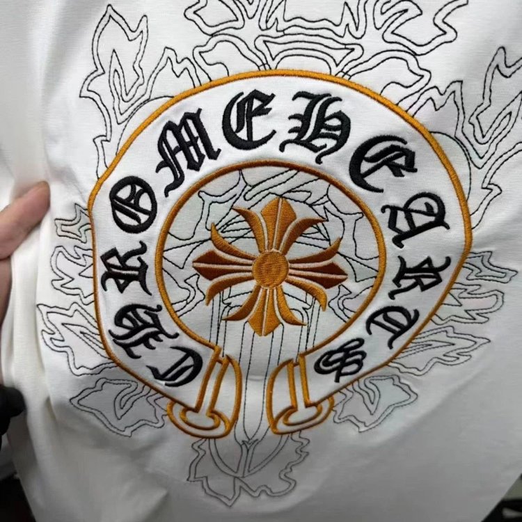 Chrome Hearts Light Luxury Embroidered Short Sleeve T-shirt Black and White Unisex | Superrbuy Sprea