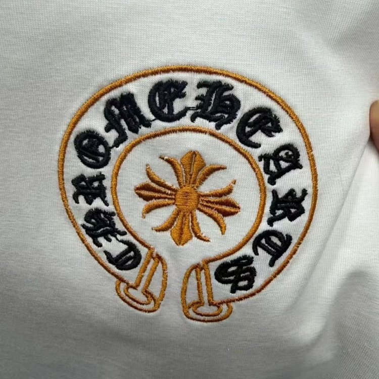 Chrome Hearts Light Luxury Embroidered Short Sleeve T-shirt Black and White Unisex | Superrbuy Sprea