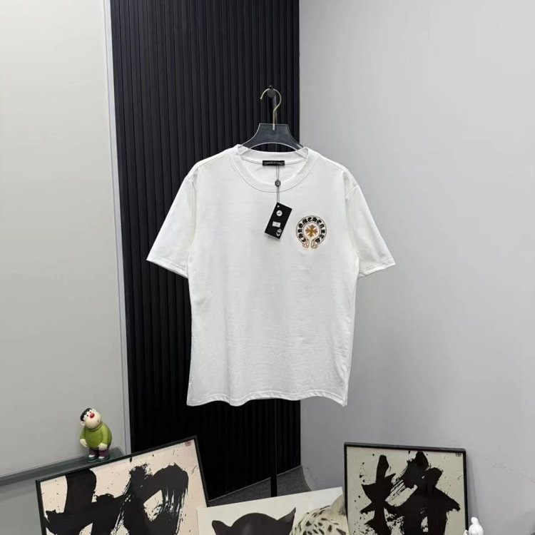 Chrome Hearts Light Luxury Embroidered Short Sleeve T-shirt Black and White Unisex | Superrbuy Sprea