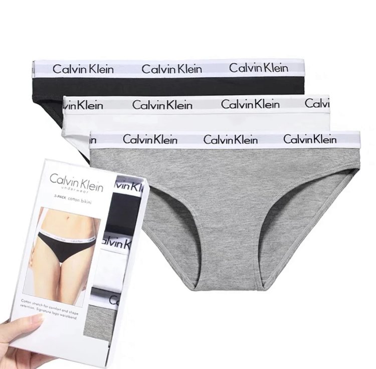 CK women's underwear made of pure cotton, breathable, mid low waist, sexy, hip hugging, bikini triangle pants
