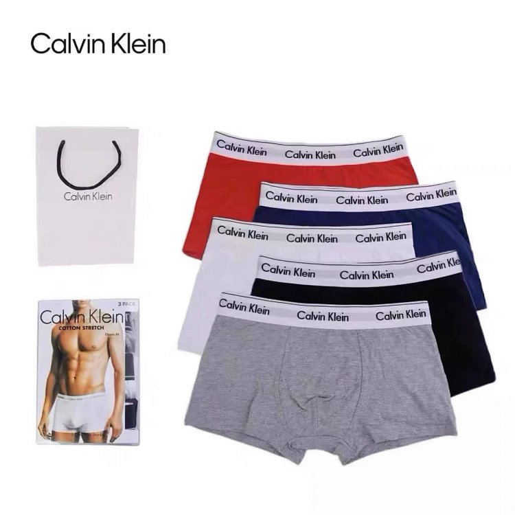 CK underwear men's pure cotton antibacterial breathable anti pinch hip flat corner gift box set of t