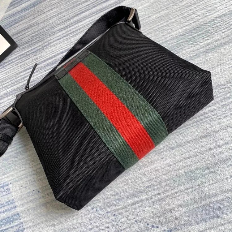 Gucci crossbody bag with red and green stripes, men's shoulder bag, large size 387111, small size 47