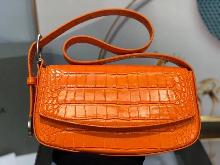 Balenciaga Crocodile Pattern Head Layer Calfskin Single Shoulder Handheld Underarm Bag Women's Bag |