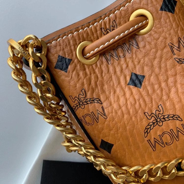 MCM Mini Drawstring Bucket Bag Imported Original Single Handbag Shoulder Bag Crossbody Bag | Superrb