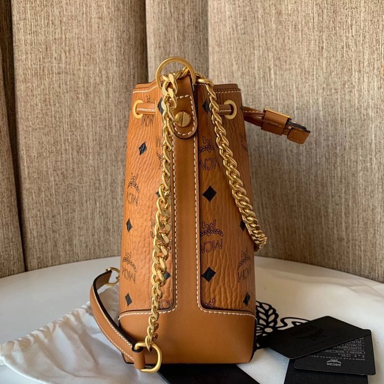 MCM Mini Drawstring Bucket Bag Imported Original Single Handbag Shoulder Bag Crossbody Bag | Superrb