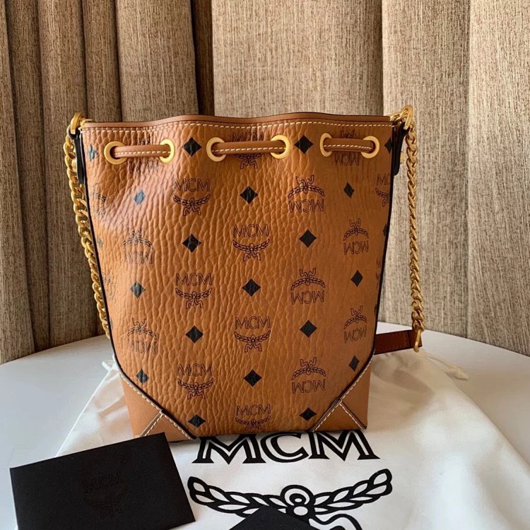 MCM Mini Drawstring Bucket Bag Imported Original Single Handbag Shoulder Bag Crossbody Bag | Superrb