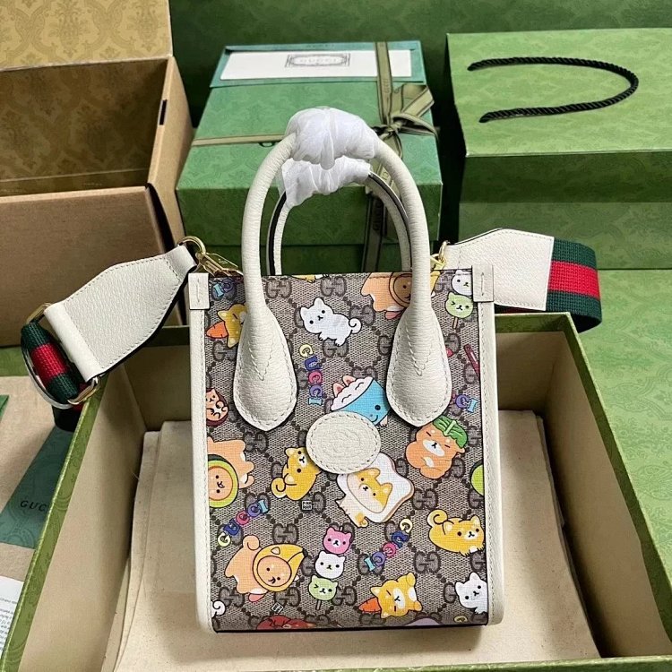 Gucci animal print mini tote bag music score bag crossbody bag shoulder bag unisex 699406 | Superrbu