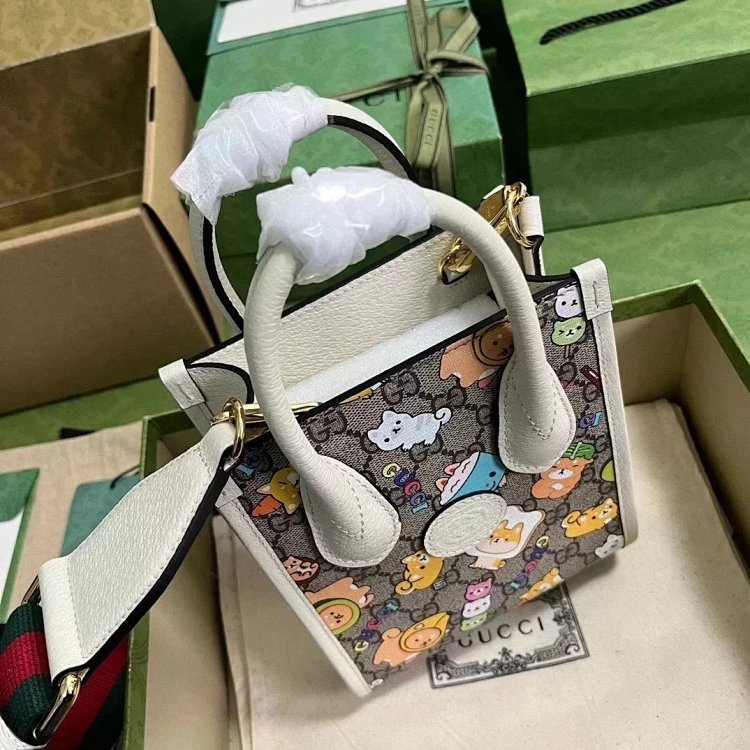 Gucci animal print mini tote bag music score bag crossbody bag shoulder bag unisex 699406 | Superrbu