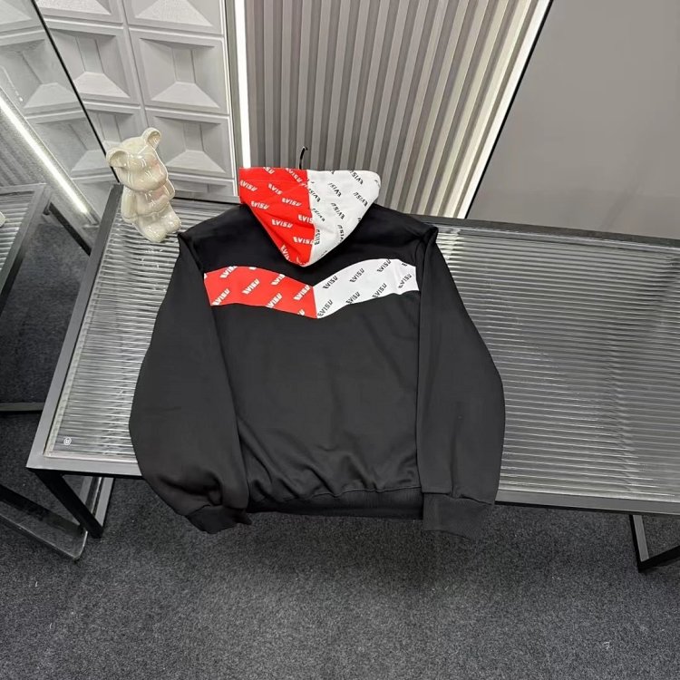 EVISU hooded red and white hoodie | Superrbuy Spreadsheet
