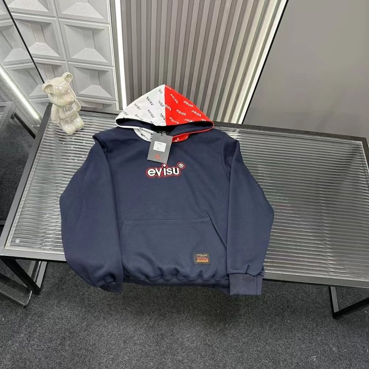 EVISU hooded red and white hoodie | Superrbuy Spreadsheet