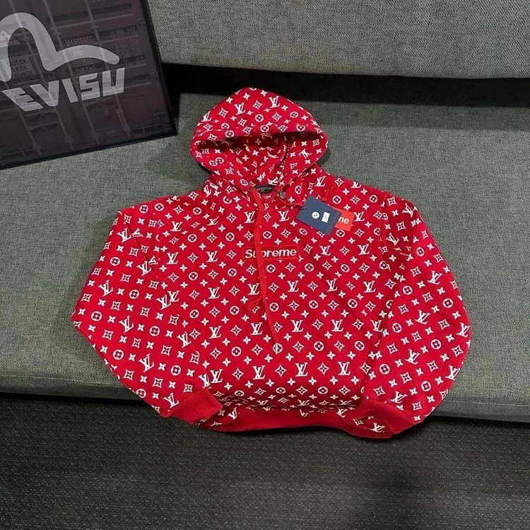 Supreme Co branded Full Print Red Hoodie | Superrbuy Spreadsheet