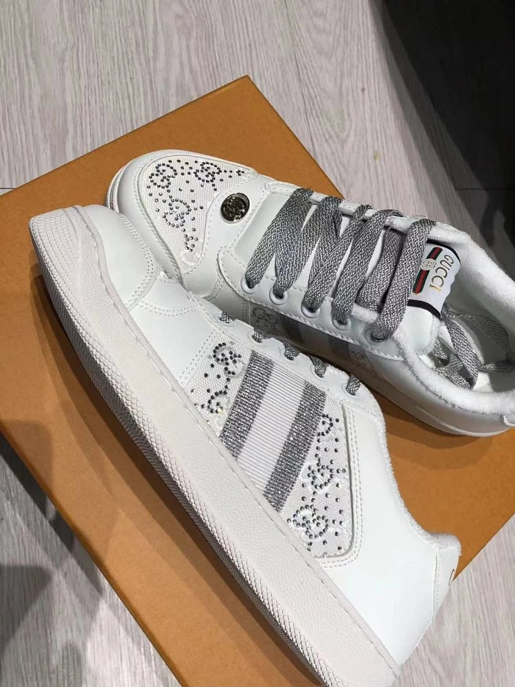 GUCCI dirty shoes, white rhinestone style fashionable board shoes | Superrbuy Spreadsheet