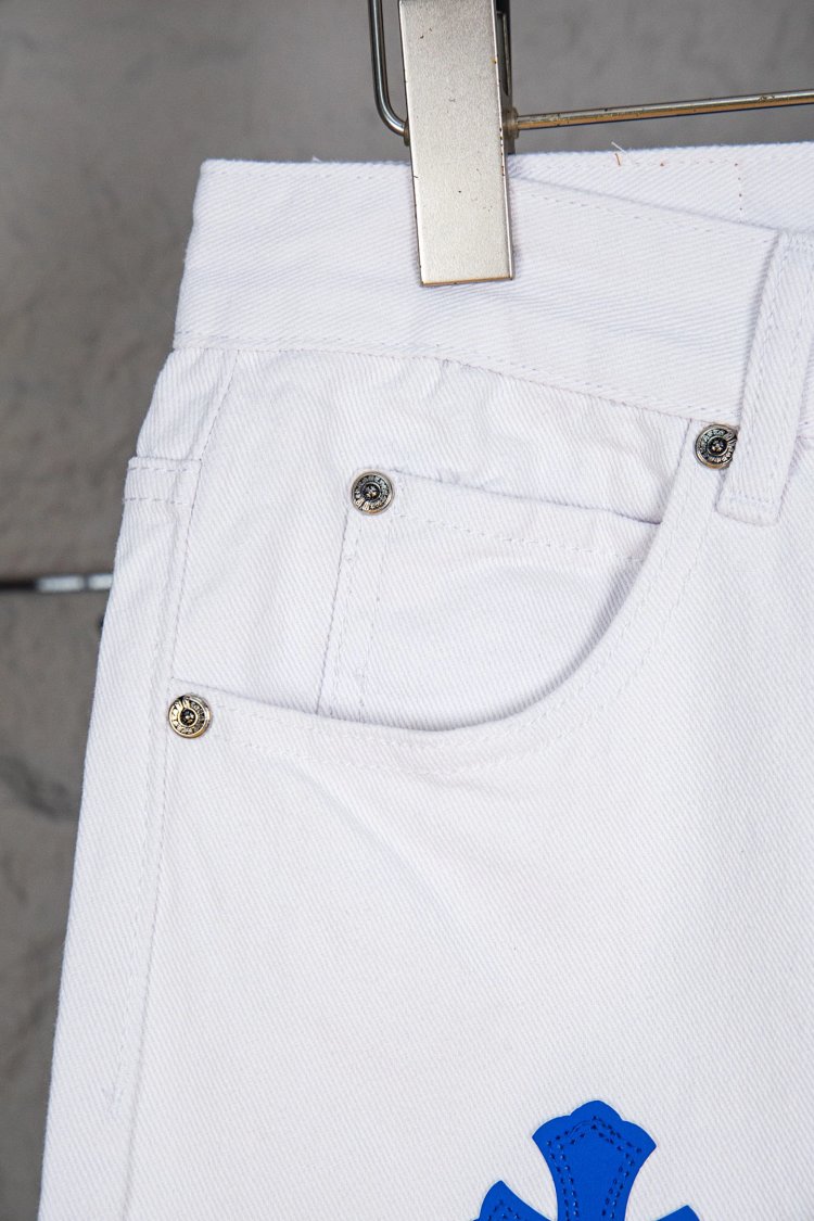 Chrome Hearts  Cross white blue label leather jeans pants | Superrbuy Spreadsheet