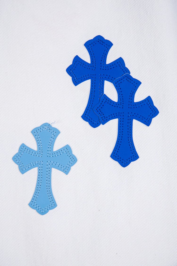 Chrome Hearts  Cross white blue label leather jeans pants | Superrbuy Spreadsheet