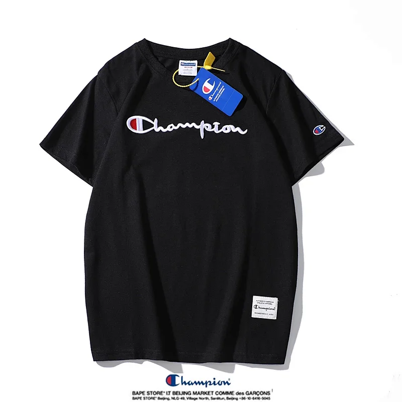 Champion Simple 3D Embroidered Cotton Short sleeved T-shirt | Superrbuy Spreadsheet