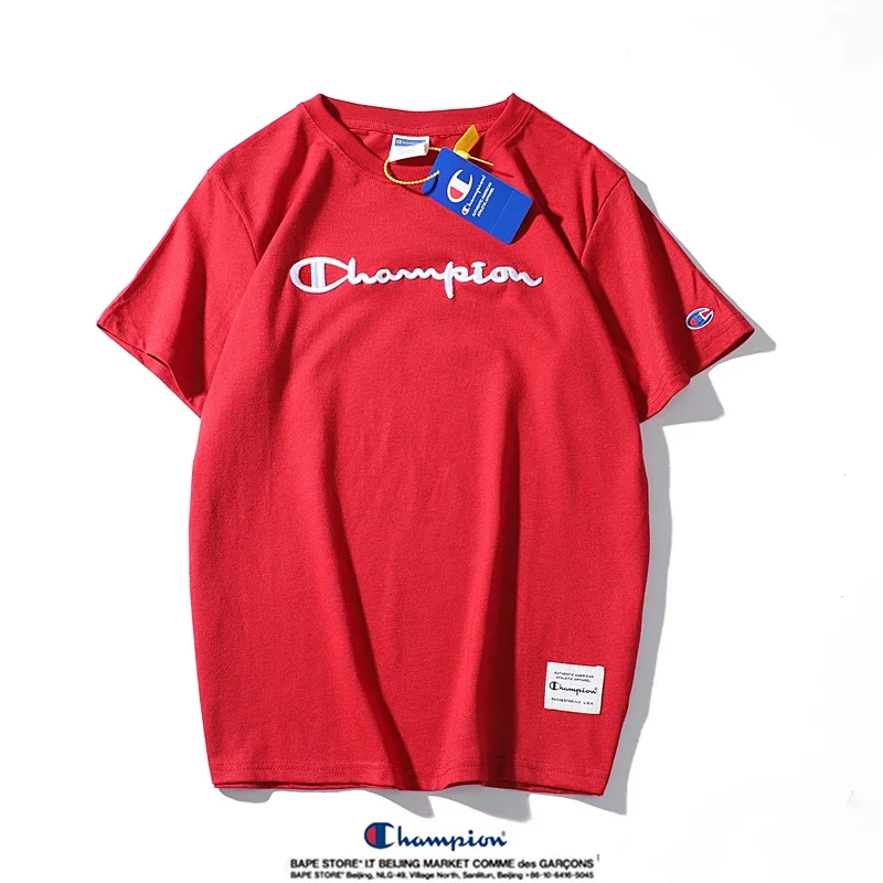 Champion Simple 3D Embroidered Cotton Short sleeved T-shirt | Superrbuy Spreadsheet