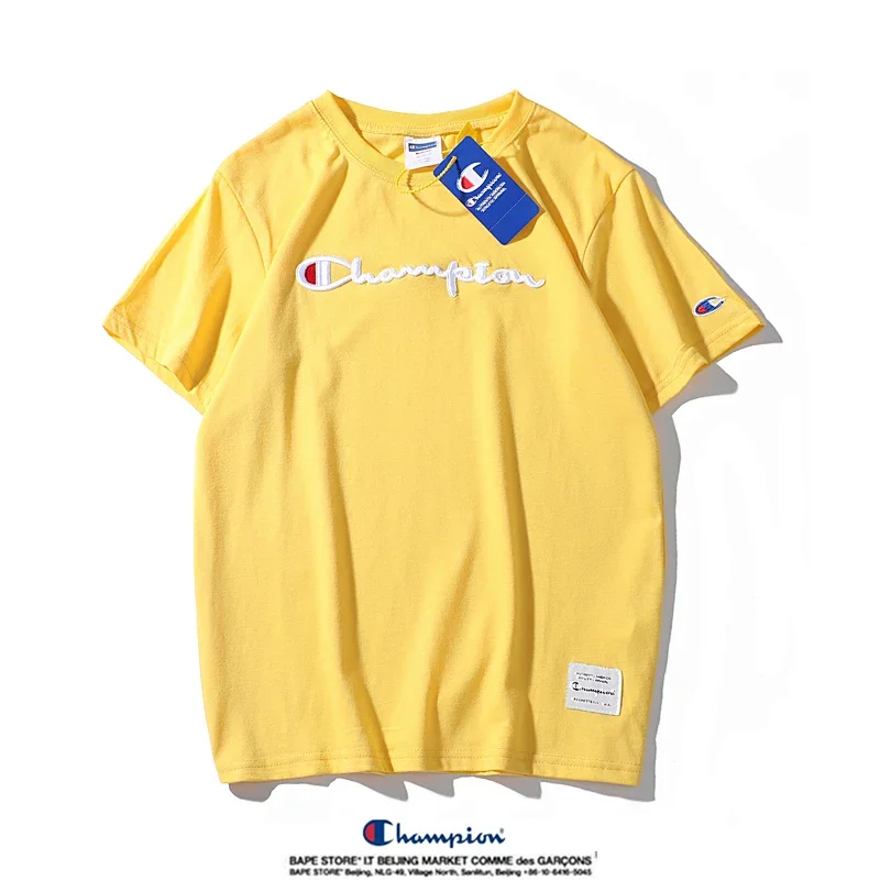Champion Simple 3D Embroidered Cotton Short sleeved T-shirt | Superrbuy Spreadsheet