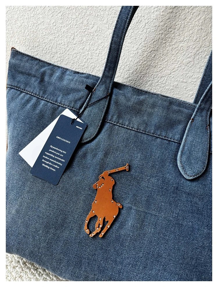 Ralph Lauren  Washed denim blue tote bag | Superrbuy Spreadsheet