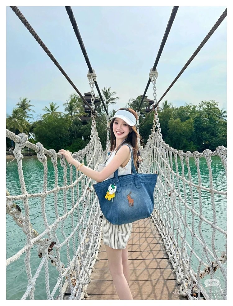 Ralph Lauren  Washed denim blue tote bag | Superrbuy Spreadsheet