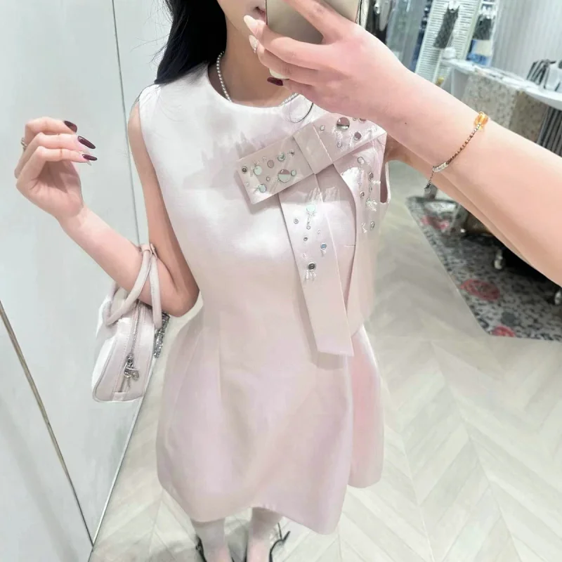 skitr Private high-end customized summer new product, girlish style with diamond studded bow and sle