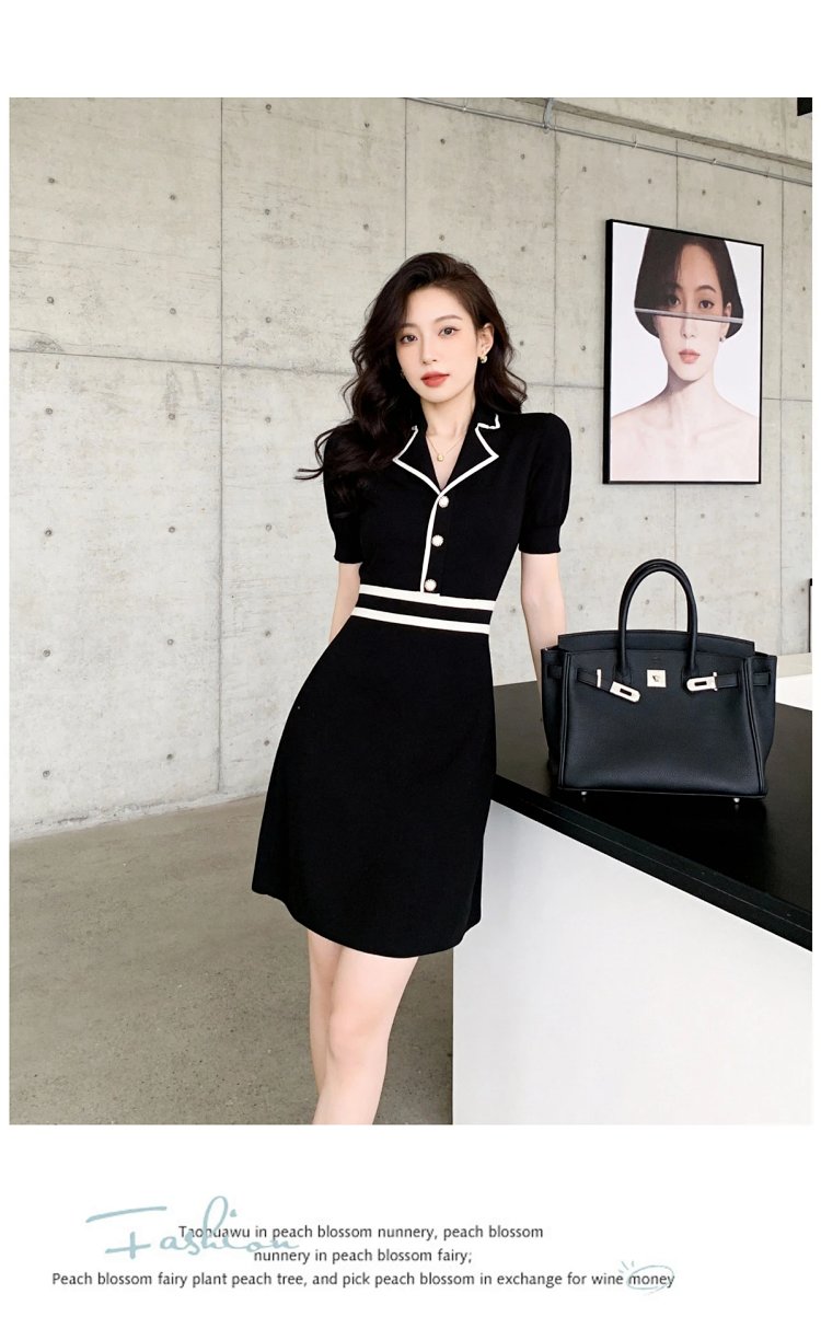 Summer Ice Silk Knitted French Dress | Superrbuy Spreadsheet