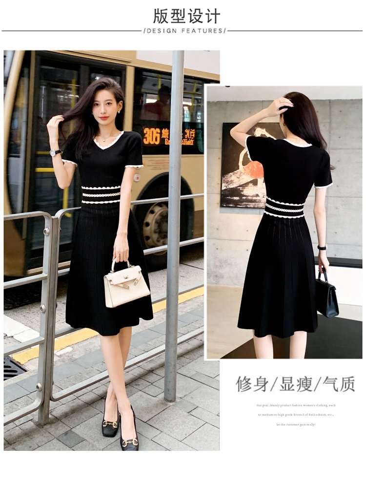 Summer new French Hepburn style small black dress | Superrbuy Spreadsheet