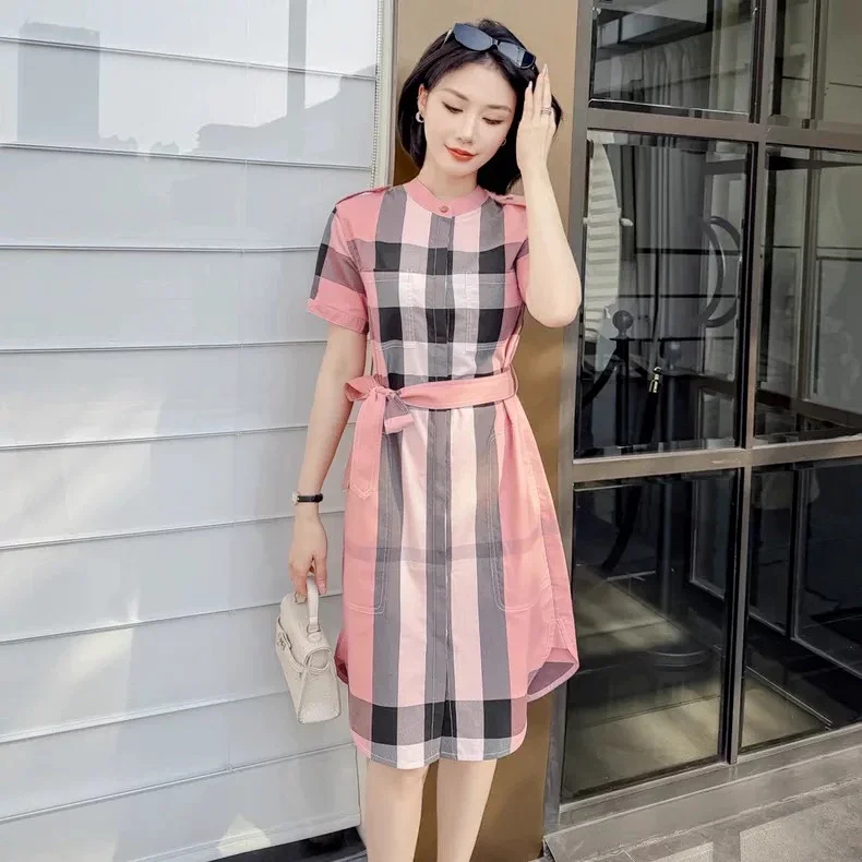 Burberry  British style casual mid length shirt skirt with floral patterns | Superrbuy Spreadsheet