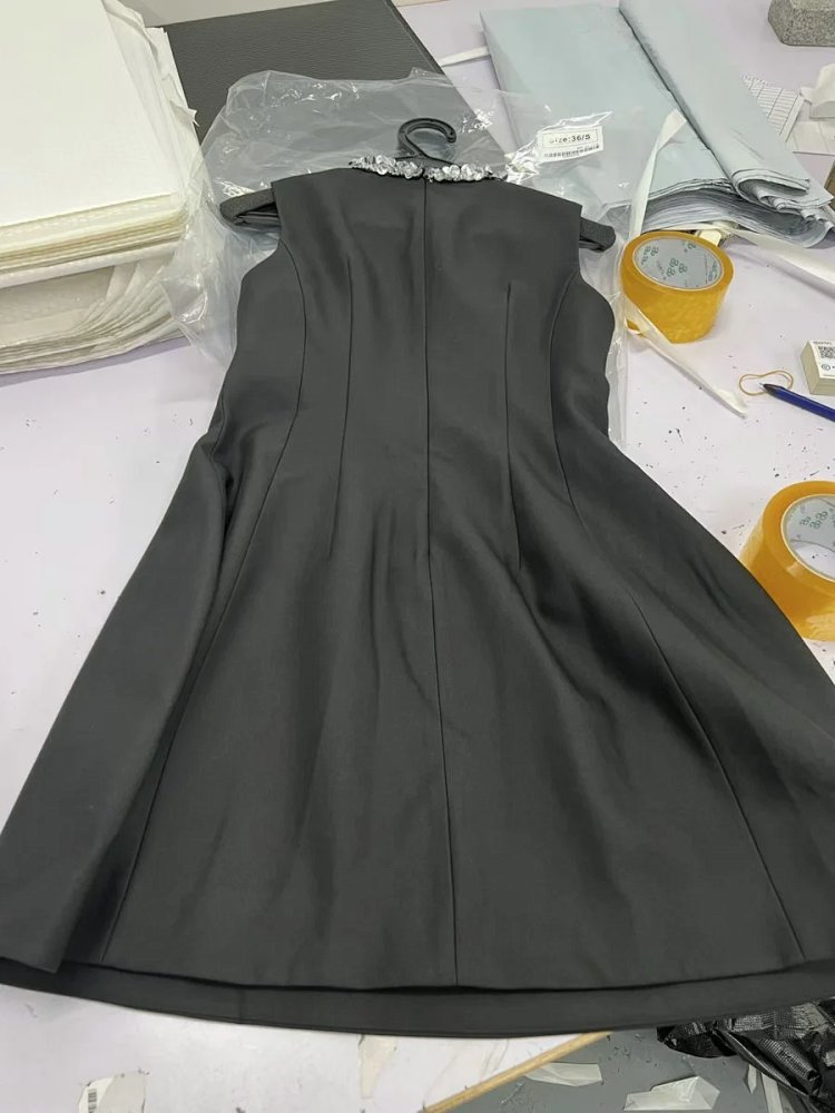 Temperament  skirt   socialite solid color sleeveless waist cinching slimming dress | Superrbuy Spre